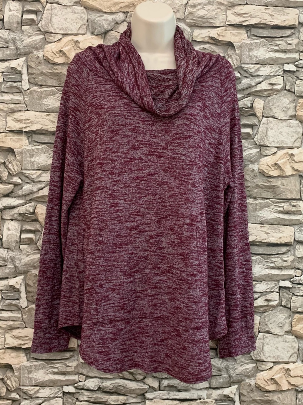 #21 Allison Brittney Cowl Neck Pullover Sweater Tunic Blouse Shirt Top Pocket